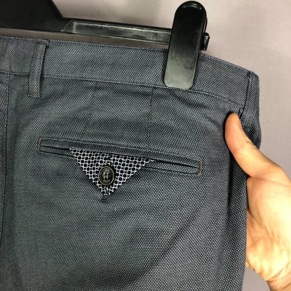 Ted Baker London Navy Dotted Penguin Slim Cotton Blend Chino Pants Size … - Picture 7 of 11